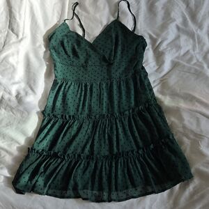 Green Polka Dot Tiered Dress